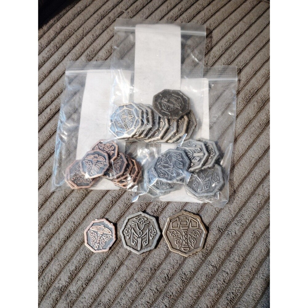 30 Metal Ancient Dwarves coins Gaming accessories